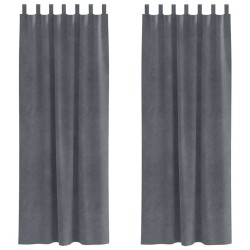 Rideaux occultants 2 pcs Gris clair 140 x 245 cm Velours 535635535635