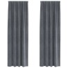 Rideaux occultants 2 pcs Gris clair 140 x 225 cm Velours 535636535636
