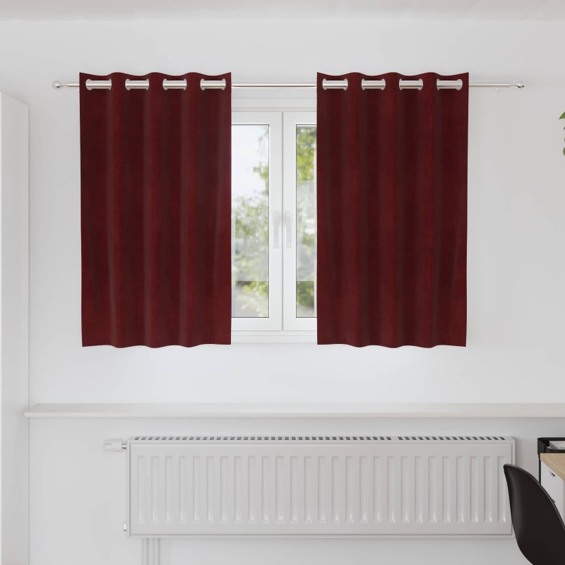 Rideaux occultants 2 pcs Bordeaux 140 x 140 cm Velours 535638535638