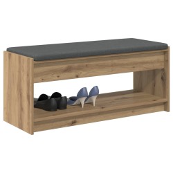 Banc d'entrée avec coussin Chêne Artisanal 103 x 38 x 45 cm 535643535643