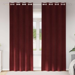 Rideaux occultants 2 pcs Bordeaux 140 x 245 cm Velours 535644535644