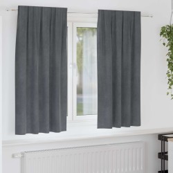 Rideaux occultants 2 pcs Gris clair 140 x 175 cm Velours 535646535646