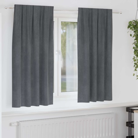 Rideaux occultants 2 pcs Gris clair 140 x 175 cm Velours 535646535646