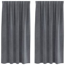 Rideaux occultants 2 pcs Gris clair 140 x 175 cm Velours 535646535646