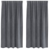Rideaux occultants 2 pcs Gris clair 140 x 175 cm Velours 535646535646