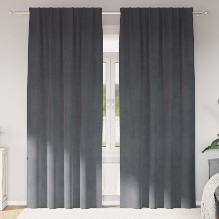 Rideaux occultants 2 pcs Gris clair 140 x 260 cm Velours 535649535649