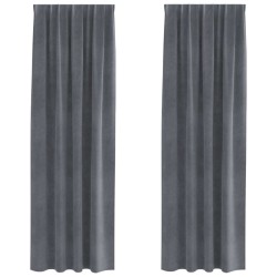Rideaux occultants 2 pcs Gris clair 140 x 260 cm Velours 535649535649