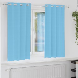 Rideaux occultants avec anneaux 2 pcs Bleu clair 175 x 140 cm 535650535650
