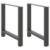 Pieds de table à manger Anthracite 2 pièces 80 x (72-73) cm Acier 535651535651