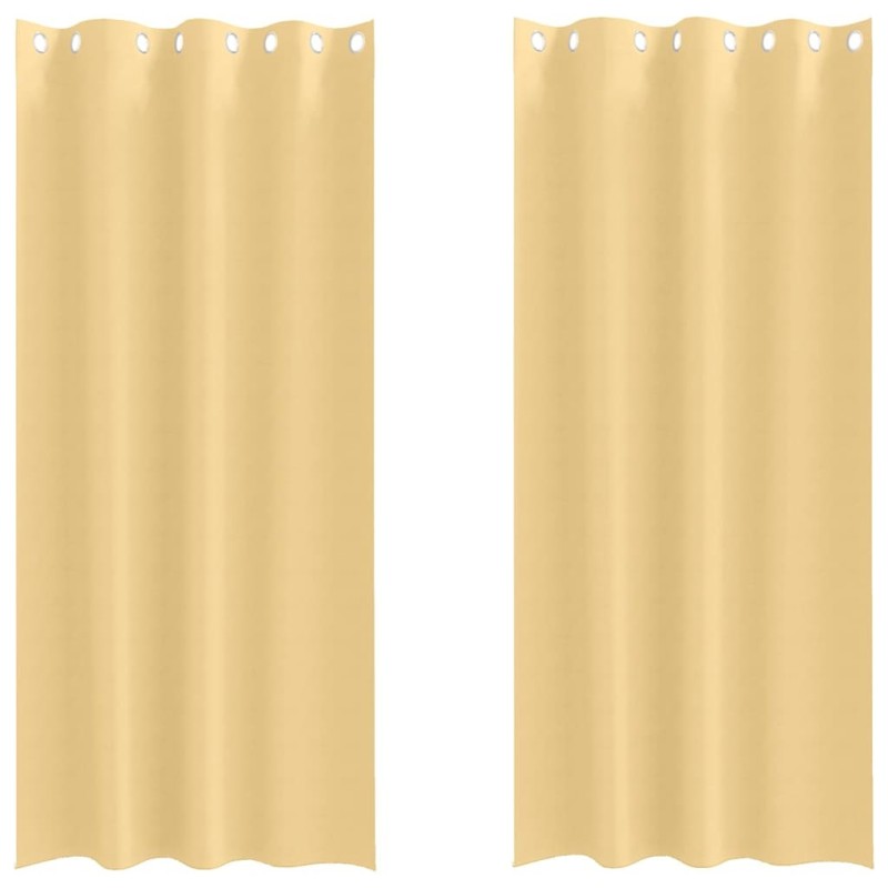 Rideaux occultants avec anneaux 2 pcs Beige 245 x 140 cm 535654535654