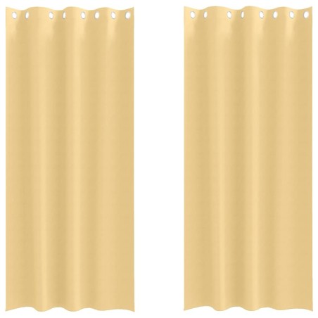 Rideaux occultants avec anneaux 2 pcs Beige 245 x 140 cm 535654535654