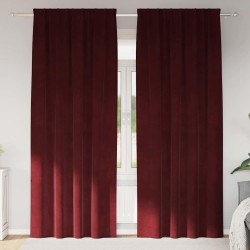 Rideaux occultants 2 pcs Bordeaux 140 x 260 cm Velours 535656535656
