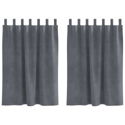 Rideaux occultants 2 pcs Gris clair 140 x 140 cm Velours 535661535661