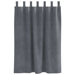 Rideaux occultants 2 pcs Gris clair 140 x 140 cm Velours 535661535661