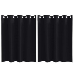 Rideaux occultants avec anneaux 2 pcs Noir 140 x 140 cm 535664535664