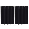 Rideaux occultants avec anneaux 2 pcs Noir 140 x 140 cm 535664535664