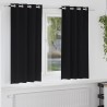 Rideaux occultants avec anneaux 2 pcs Noir 175 x 140 cm 535666535666