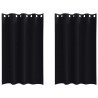 Rideaux occultants avec anneaux 2 pcs Noir 175 x 140 cm 535666535666