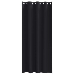 Rideaux occultants avec anneaux 2 pcs Noir 225 x 140 cm 535667535667