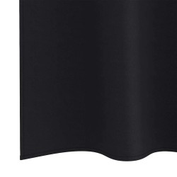 Rideaux occultants avec anneaux 2 pcs Noir 225 x 140 cm 535667535667