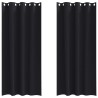 Rideaux occultants avec anneaux 2 pcs Noir 245 x 140 cm 535668535668