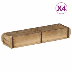 Plateau 4 pcs Marron 57 x 15 x 9 cm Bois Recyclé Solide 535672535672