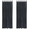 Rideaux occultants 2 pcs Gris foncé 140 x 260 cm Velours 535673535673
