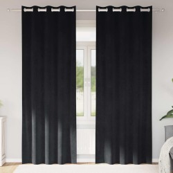 Rideaux occultants 2 pcs Noir 140 x 225 cm Velours 535674535674