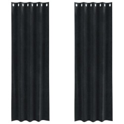 Rideaux occultants 2 pcs Noir 140 x 225 cm Velours 535674535674