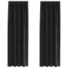 Rideaux occultants 2 pcs Noir 140 x 225 cm Velours 535677535677