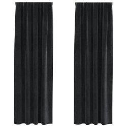 Rideaux occultants 2 pcs Noir 140 x 245 cm Velours 535678535678