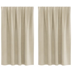 Rideaux occultants 2 pcs Crème 140 x 140 cm Velours 535681535681