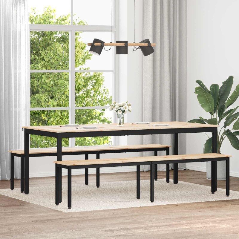 banc Naturel 200 x 35 x 45 cm Bois de pin massif 535682535682