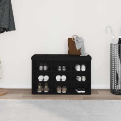 Banc à chaussures Noir 82 x 32 x 50 cm Bois d'ingénierie 535683535683