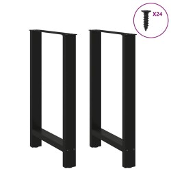 Pieds de table de bar Noir 2 pièces 60 x (90-91) cm Acier 535684535684