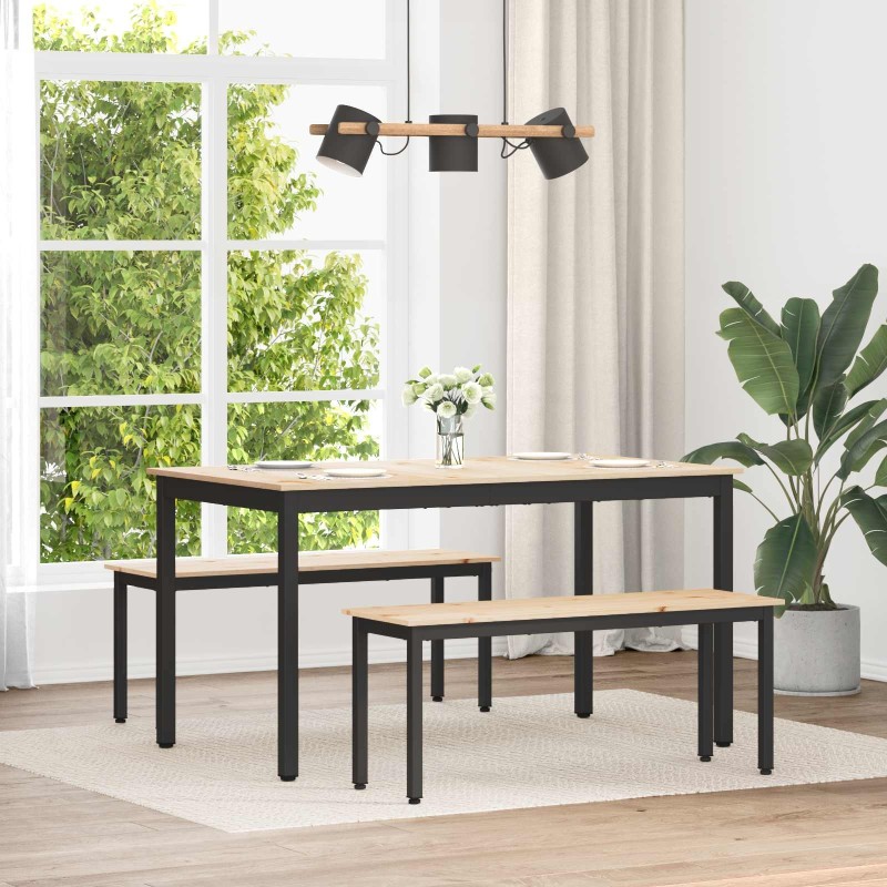 banc Naturel 110 x 35 x 45 cm Bois de pin massif 535686535686