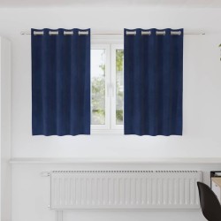 Rideaux occultants 2 pcs Bleu foncé 140 x 140 cm Velours 535687535687