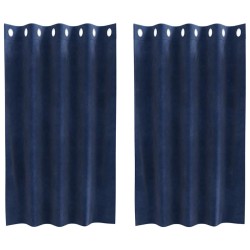 Rideaux occultants 2 pcs Bleu foncé 140 x 140 cm Velours 535687535687