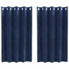 Rideaux occultants 2 pcs Bleu foncé 140 x 140 cm Velours 535687535687