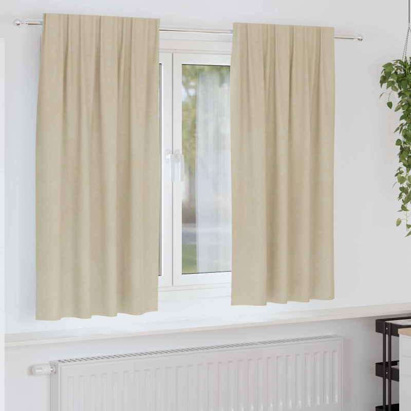 Rideaux occultants 2 pcs Crème 140 x 175 cm Velours 535694535694