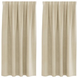 Rideaux occultants 2 pcs Crème 140 x 175 cm Velours 535694535694