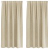 Rideaux occultants 2 pcs Crème 140 x 175 cm Velours 535694535694