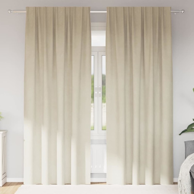 Rideaux occultants 2 pcs Crème 140 x 225 cm Velours 535695535695