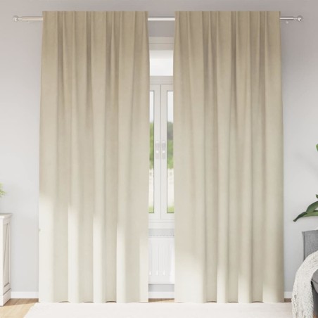 Rideaux occultants 2 pcs Crème 140 x 225 cm Velours 535695535695