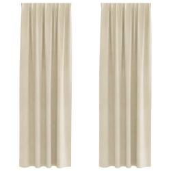 Rideaux occultants 2 pcs Crème 140 x 225 cm Velours 535695535695