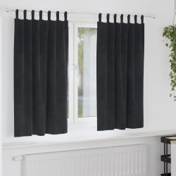 Rideaux occultants 2 pcs Noir 140 x 175 cm Velours 535696535696