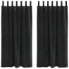 Rideaux occultants 2 pcs Noir 140 x 175 cm Velours 535696535696