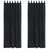 Rideaux occultants 2 pcs Noir 140 x 245 cm Velours 535698535698