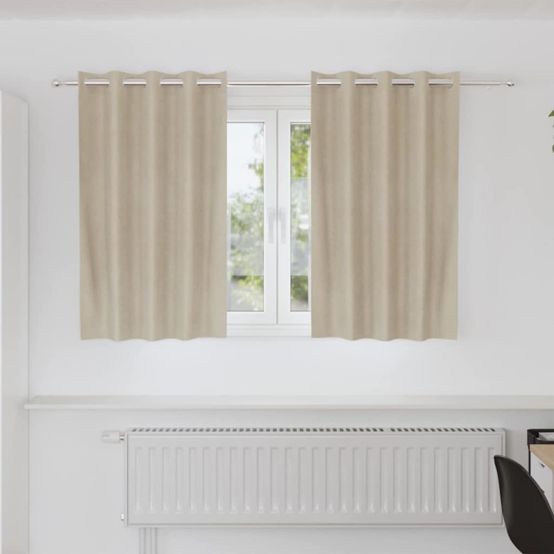 Rideaux occultants 2 pcs Crème 140 x 140 cm Velours 535700535700