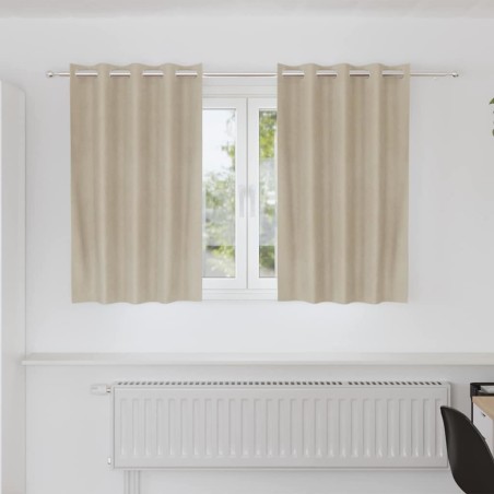 Rideaux occultants 2 pcs Crème 140 x 140 cm Velours 535700535700